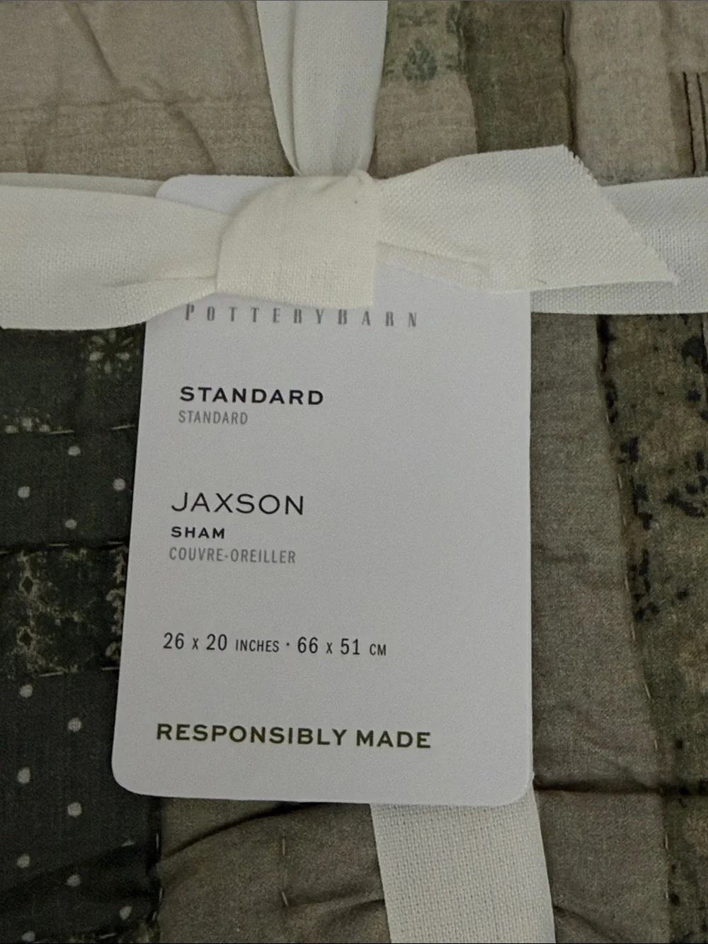 🌲Pottery Barn🌲1 Jaxson Reversible Quilted Standard Sham
